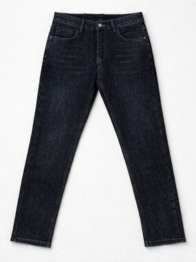 Men's Slim Straight Black Denim Jeans Size 32/27